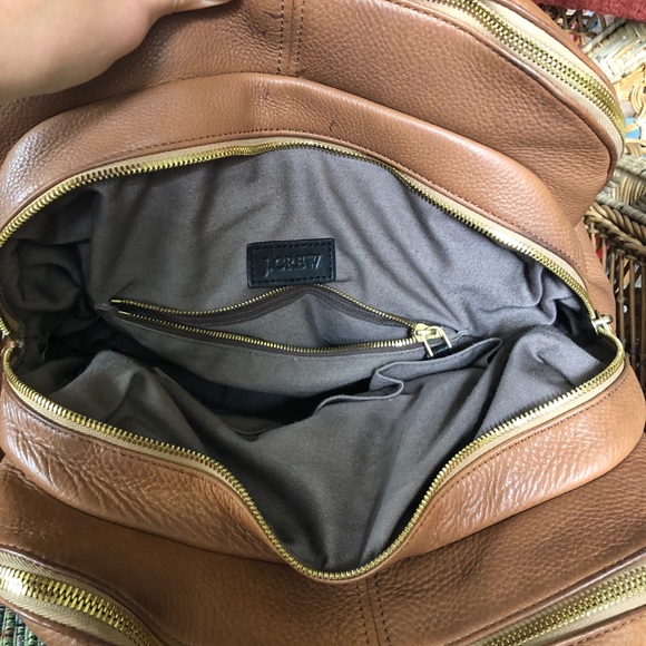 J. Crew Tan Leather Bienniel Satchel - Picture 7 of 9